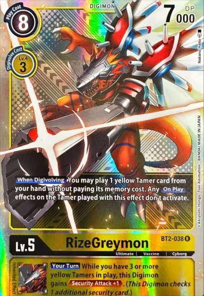 画像1: (-)(英語/ホイル仕様/illus:NakanoHaito)RizeGreymon【R】{BT2-038}《黄》 (1)